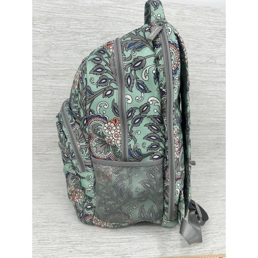 Vera Bradley Campus Backpack Nomadic Floral Mint Blue Gray School Travel Bag